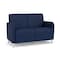 Lesro Siena Lounge Reception 2 Seat Tandem Seating No Center Arm, Brushed Steel, MD Ink Upholstery SN2101 - alternate 1